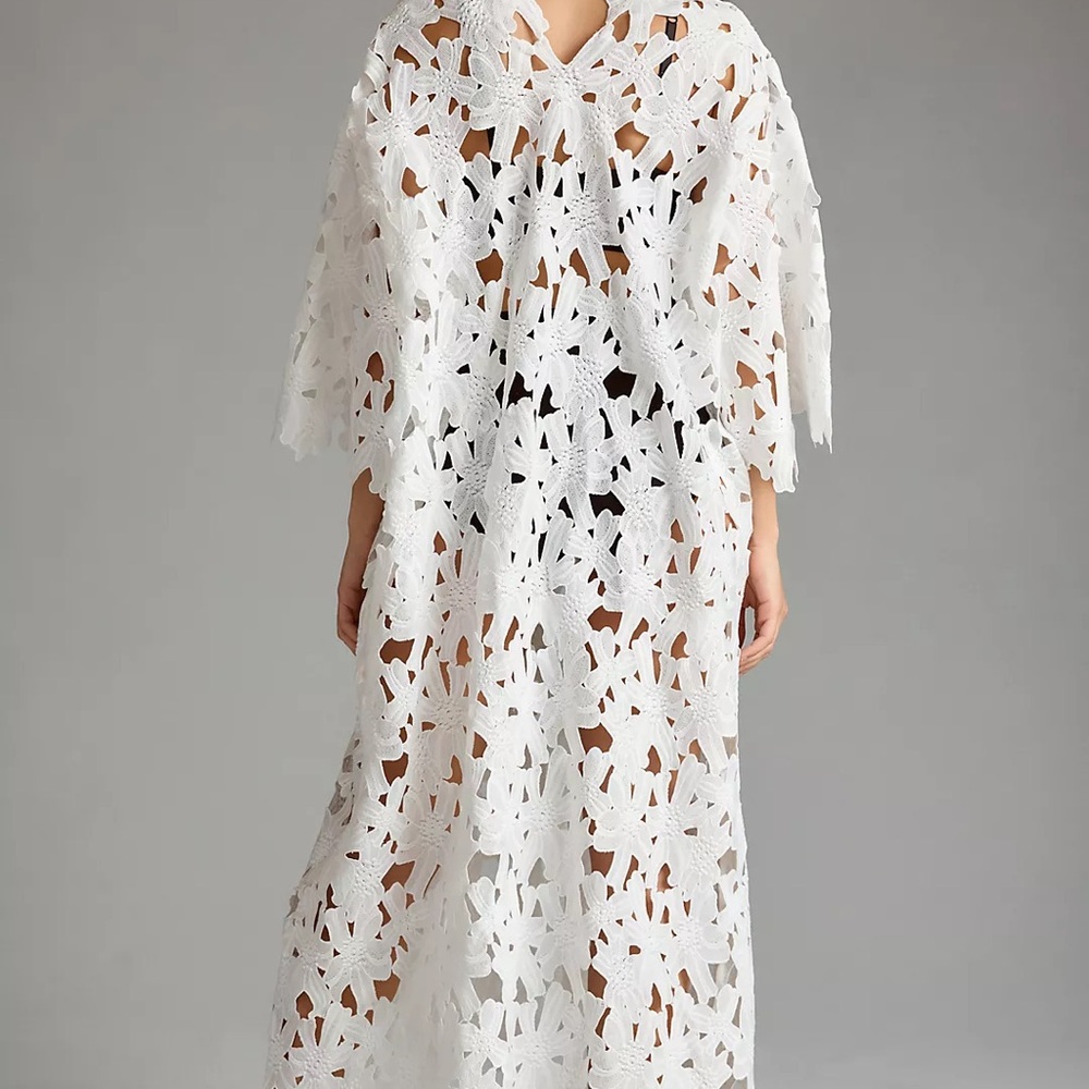 By Anthropologie Floral Eyelet Kaftan
| White Lace Swim Cover-Up - Picture 2 of 4